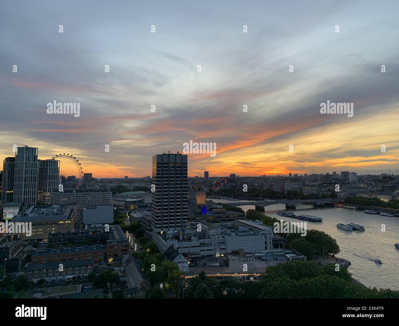 Skyline on London Southbank Stock Photo
