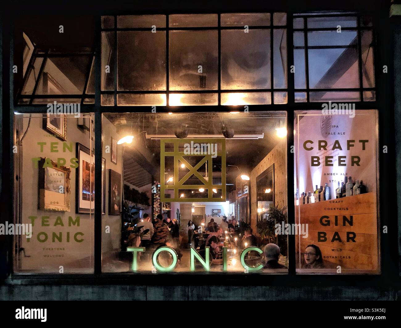 Bar window at night - Smartphone Captured Stock Image