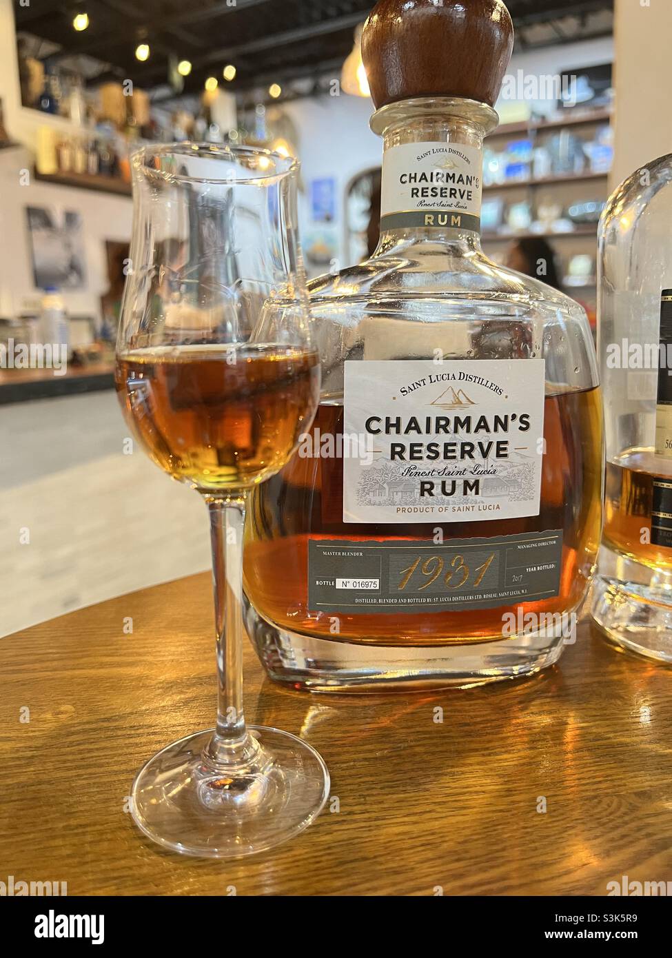Chairman’s Reserve rum at rum bar St John USVI Stock Photo