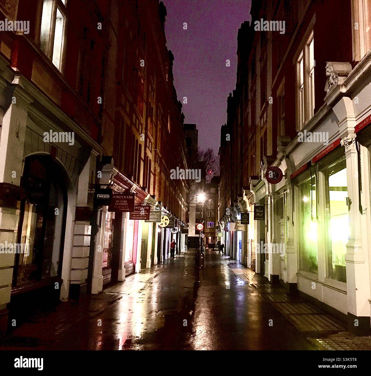 London street in the rain Stock Photo Alamy