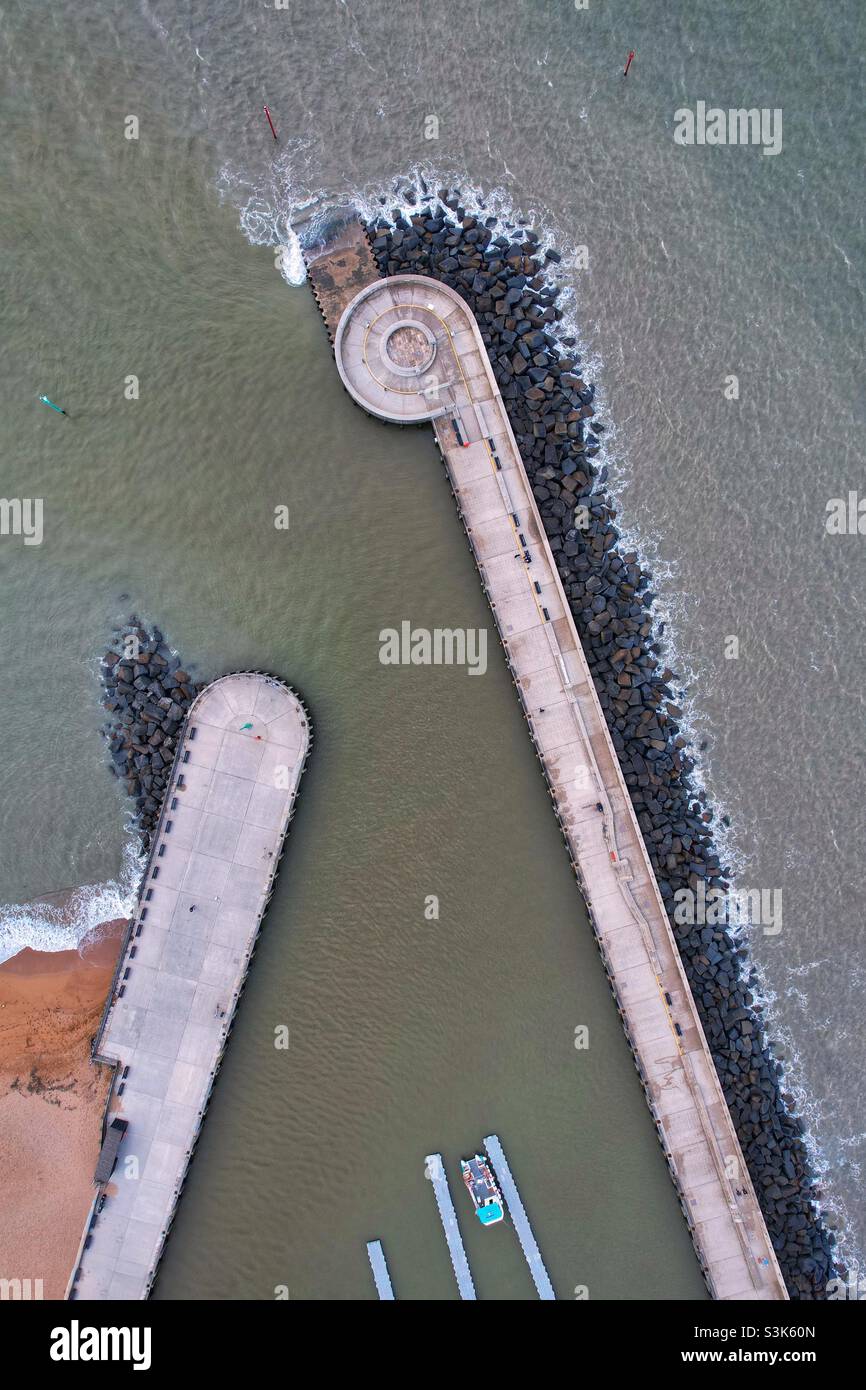 West Bay harbour Dorset uk - Smartphone Captured Stock Image