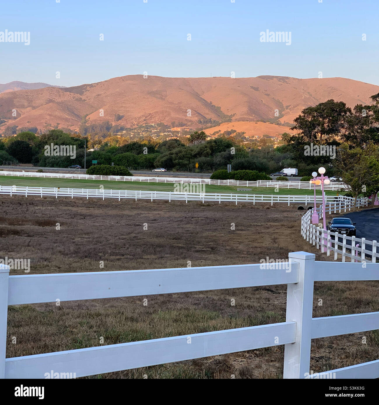 September, 2021, a view from the grounds of the Madonna Inn, San Luis Obispo, San Luis Obispo County, California, United States - Smartphone Captured Stock Image