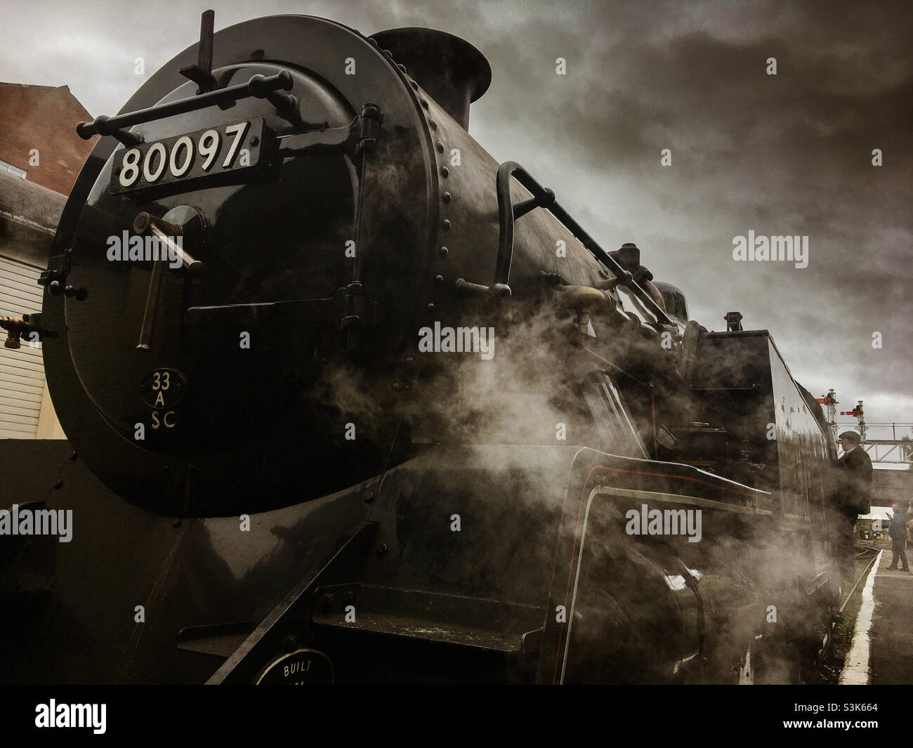 A steam train on the East Lancashire railway. Stock Photo