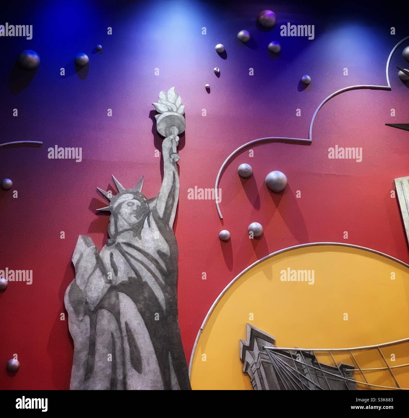 wall art at AMC theater - Smartphone Captured Stock Image