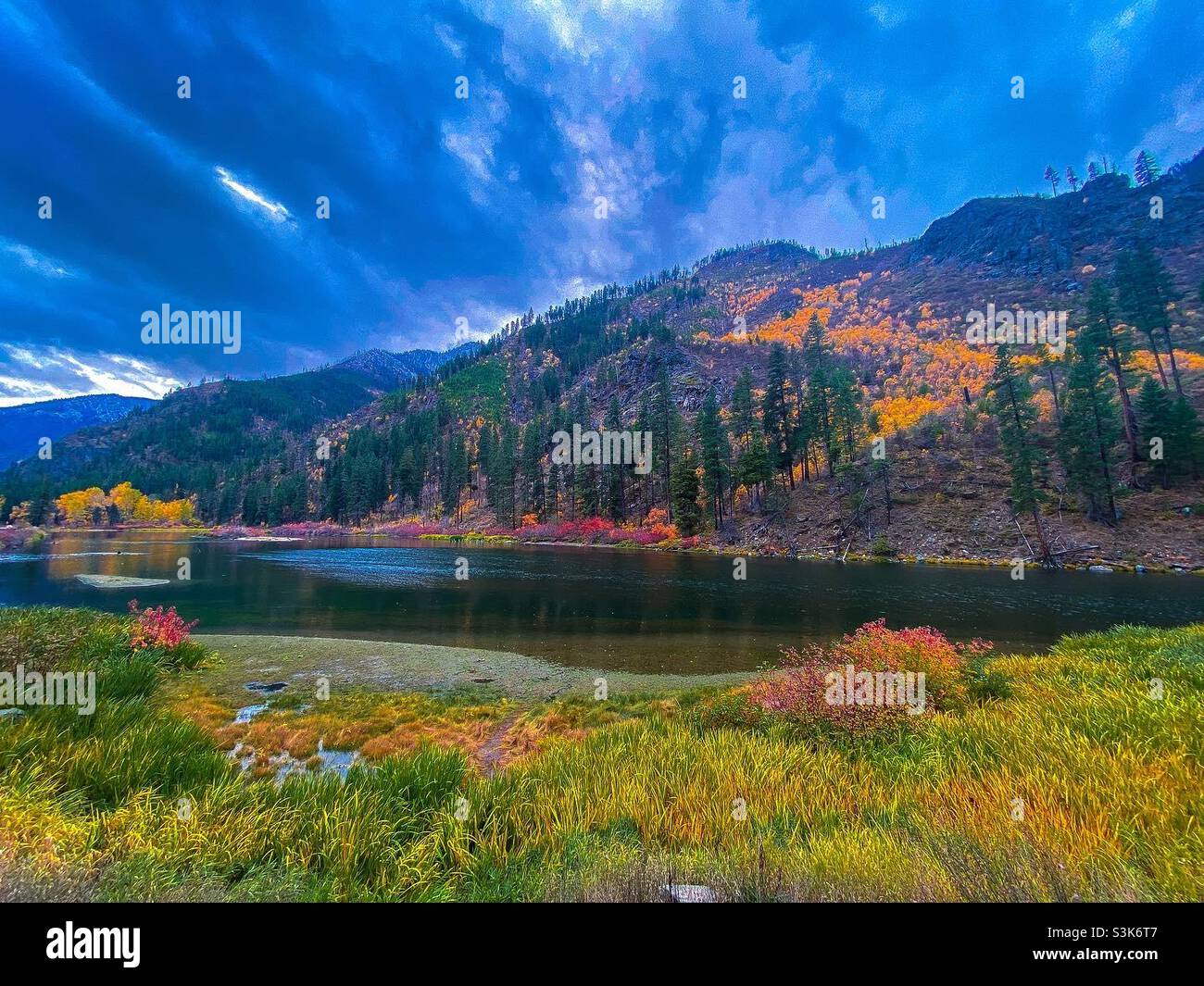 Mountain Lake. Stevens Pass, Washington Stock Photo