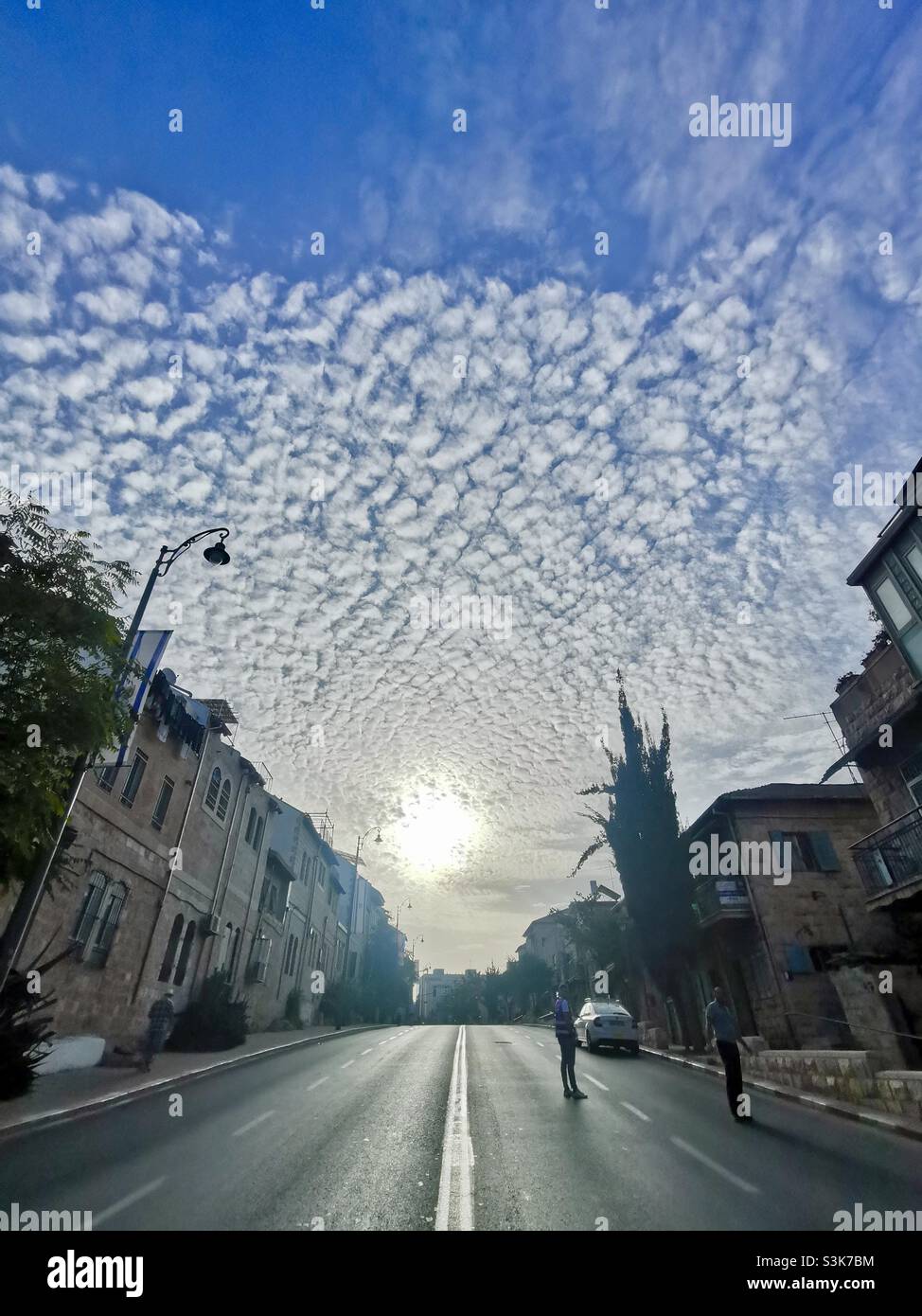 Jerusalem, October 29,2021- Betsal’el street on the Jerusalem Marathon day. - Smartphone Captured Stock Image