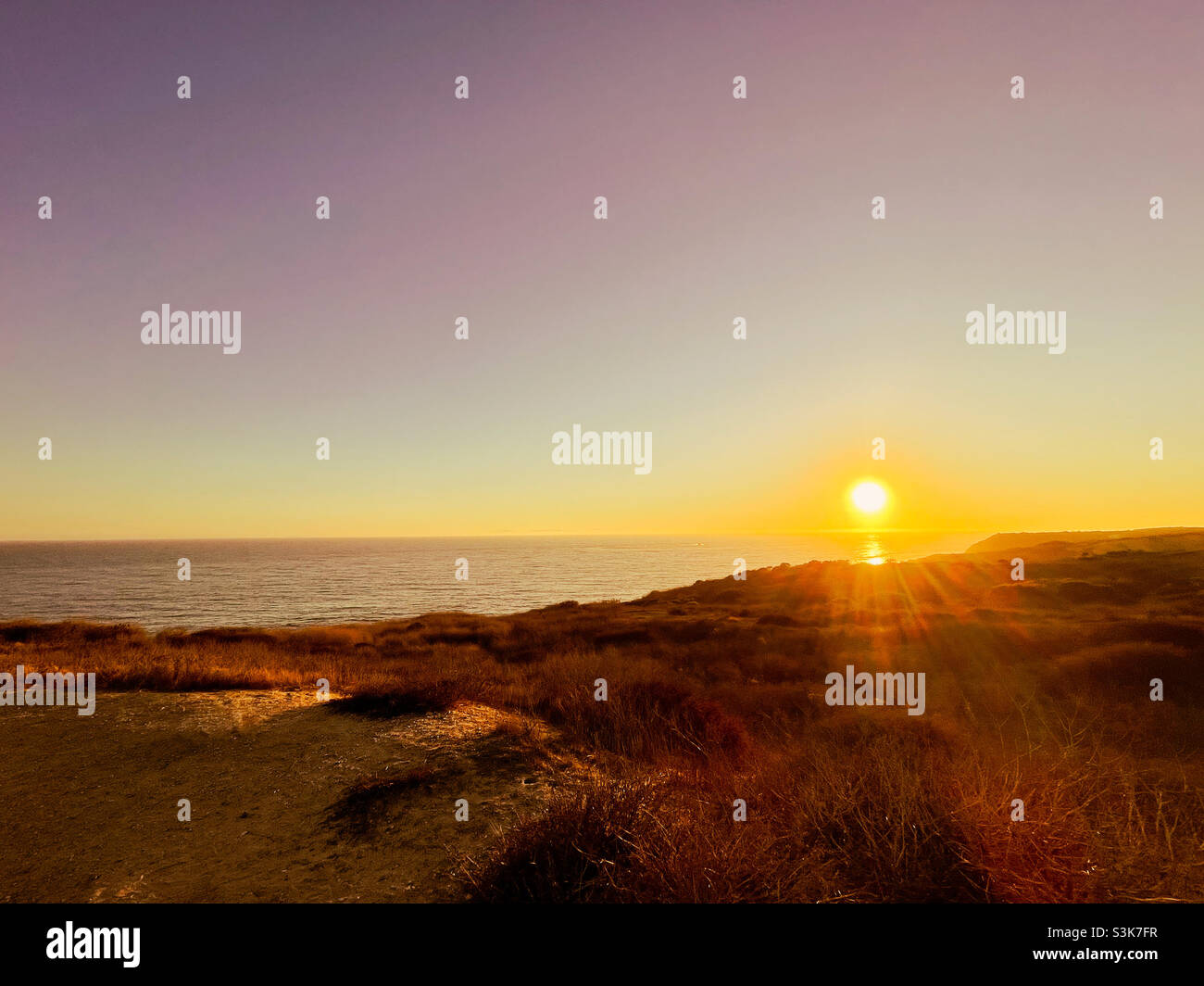 Sunset over the Pacific Ocean. - Smartphone Captured Stock Image