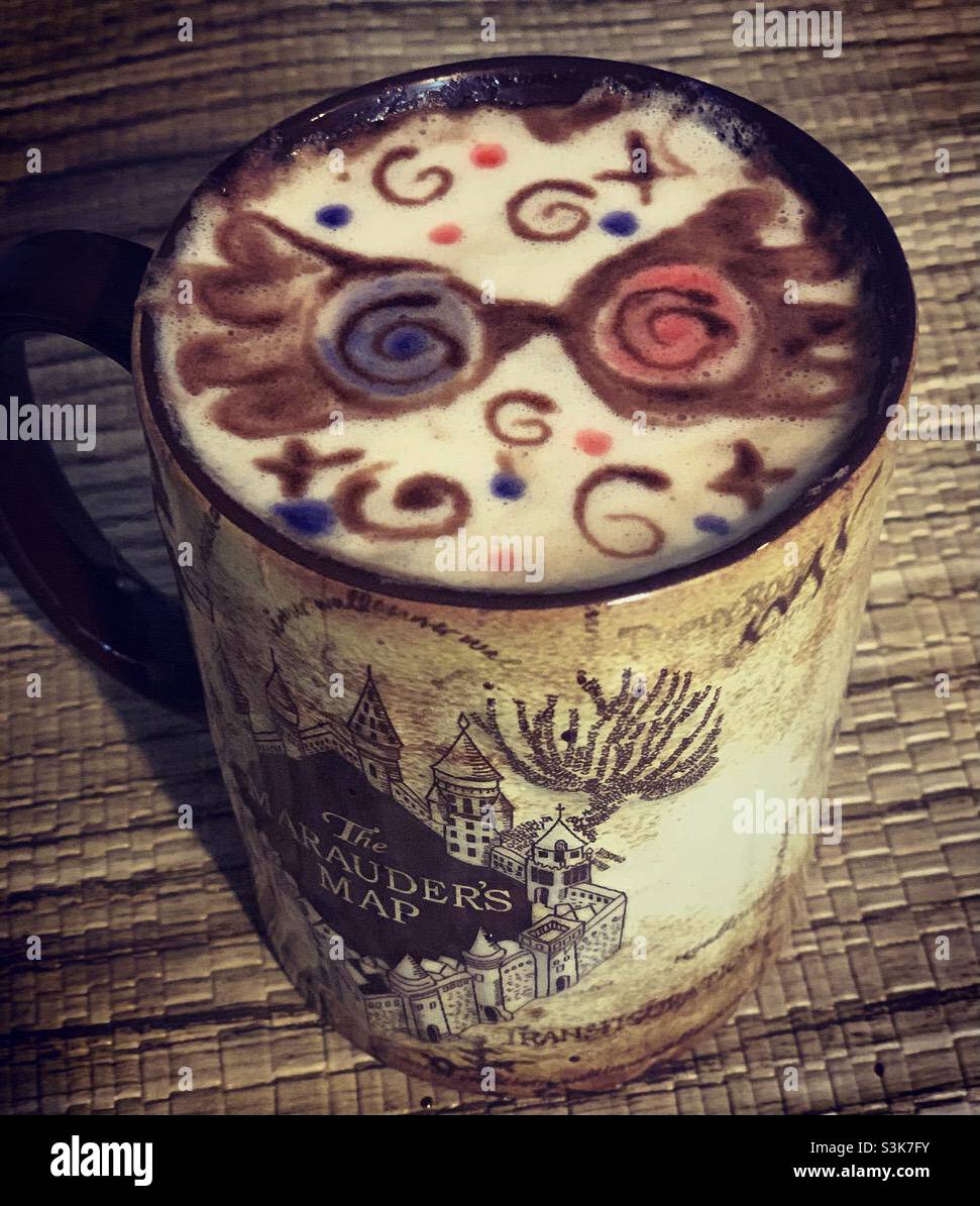 Harry Potter Luna Lovegood latte art Stock Photo