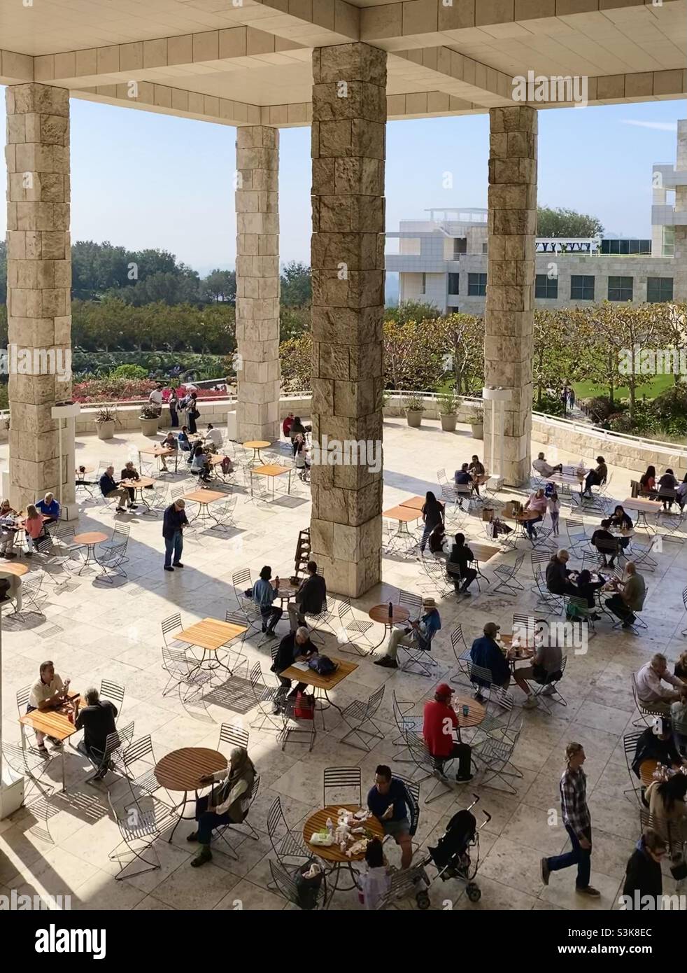 Outdoo Eating Area at the Getty Center Stock Photo