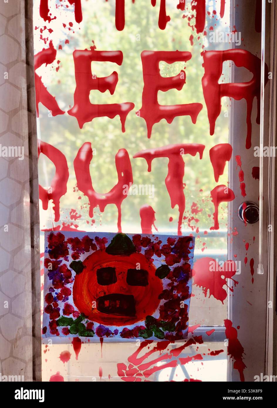 Keep out!!! Frights inside!!! Stock Photo