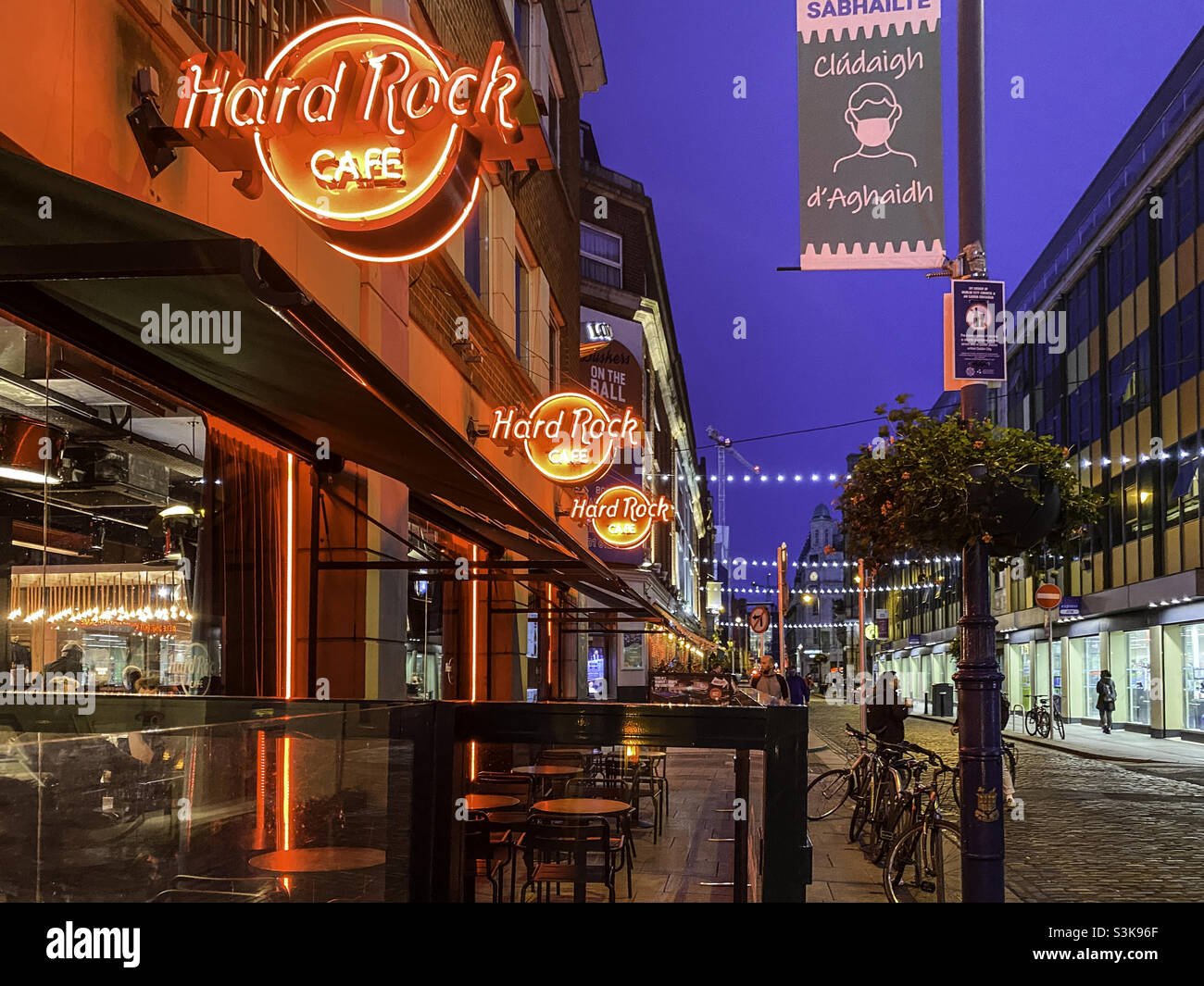 The Hard Rock Cafe in Fleet Street, Temple Bar Dublin, Ireland. - Smartphone Captured Stock Image