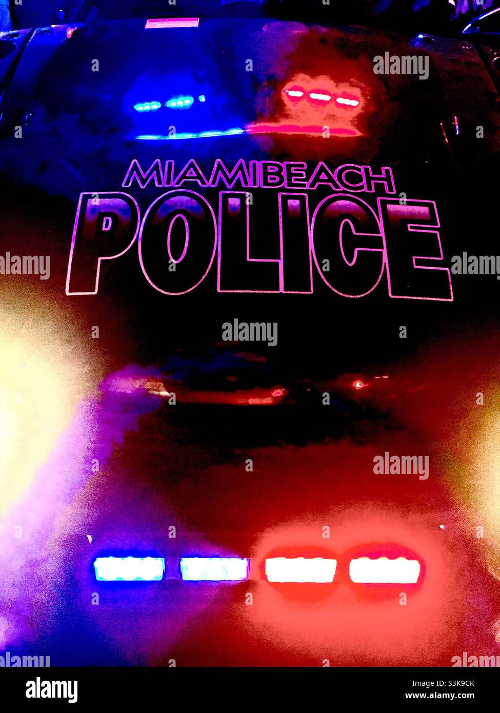 Colorful Miami Beach Police - Smartphone Captured Stock Image
