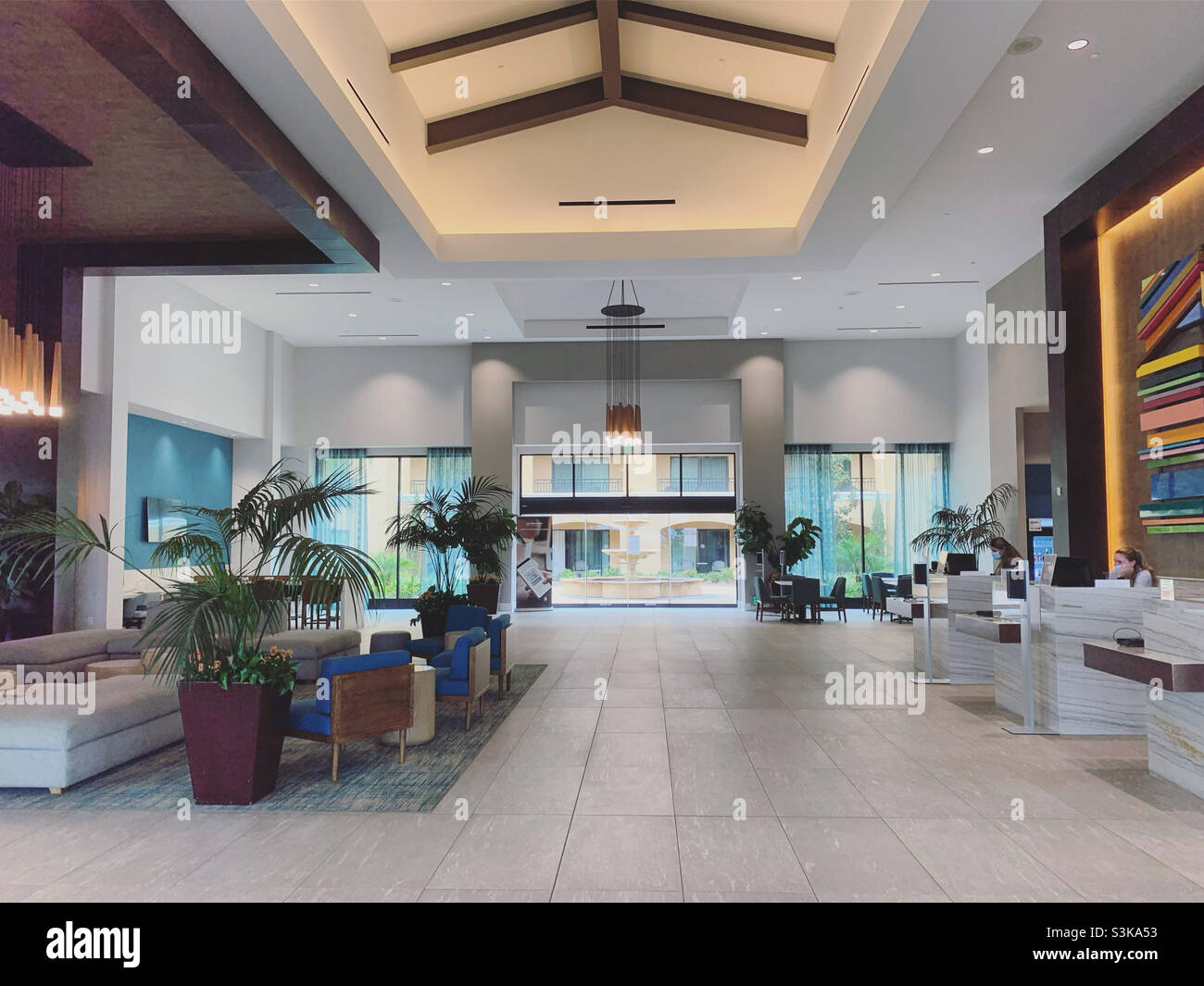 September, 2021, Lobby, Sheraton Carlsbad Resort and Spa, Carlsbad, San Diego County, California, United States, North America - Smartphone Captured Stock Image