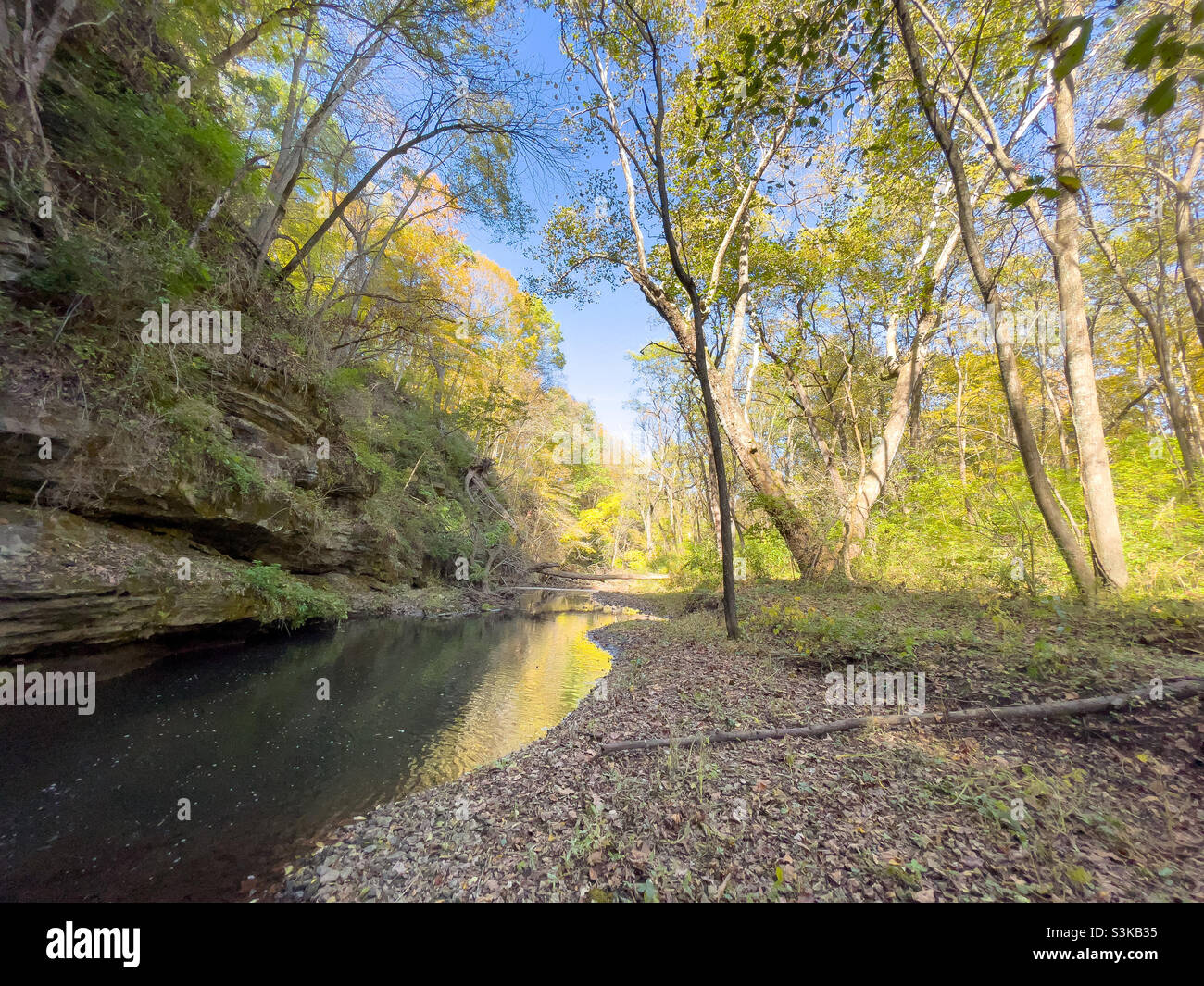 Autumn on Franklin Creek. Franklin Creek State Natural Area, Illinois. Stock Photo