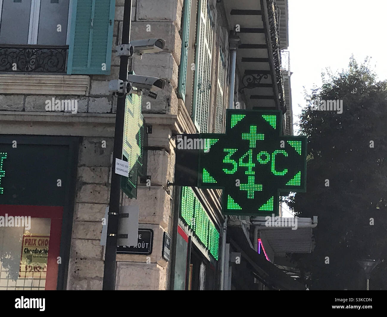 Hot temperature in the French Riviera in summer - Smartphone Captured Stock Image