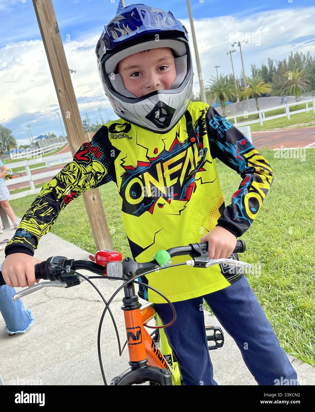 Boy racing BMX - Smartphone Captured Stock Image