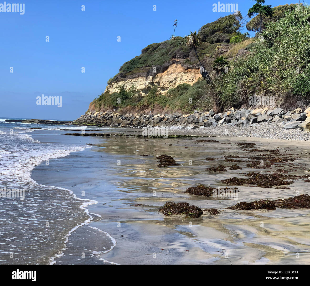September, 2021, Swami’s Beach, Encinitas, San Diego County, California, United States, North America - Smartphone Captured Stock Image