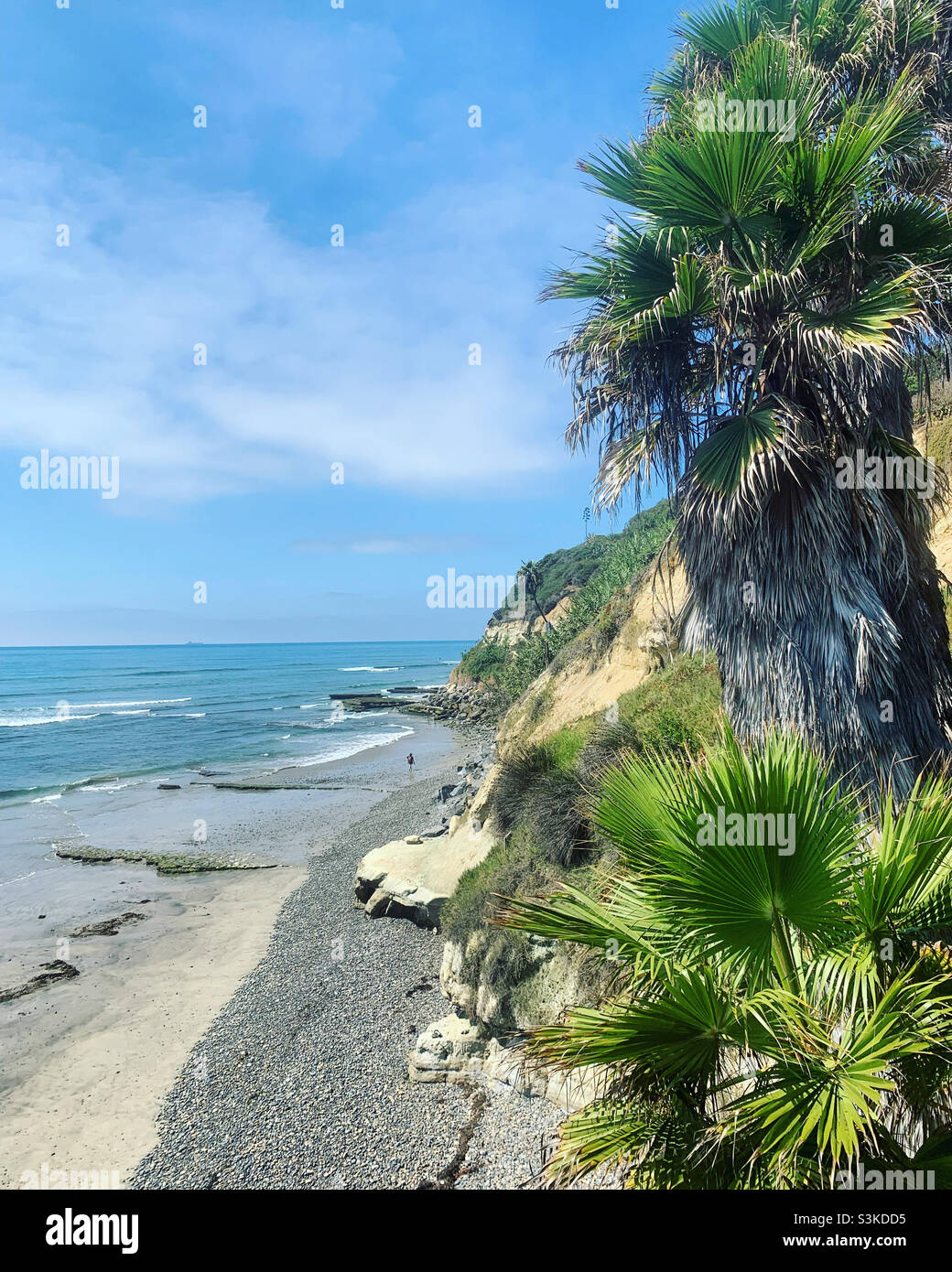 September, 2021, Swami’s Beach, Encinitas, San Diego County, California, United States, North America - Smartphone Captured Stock Image