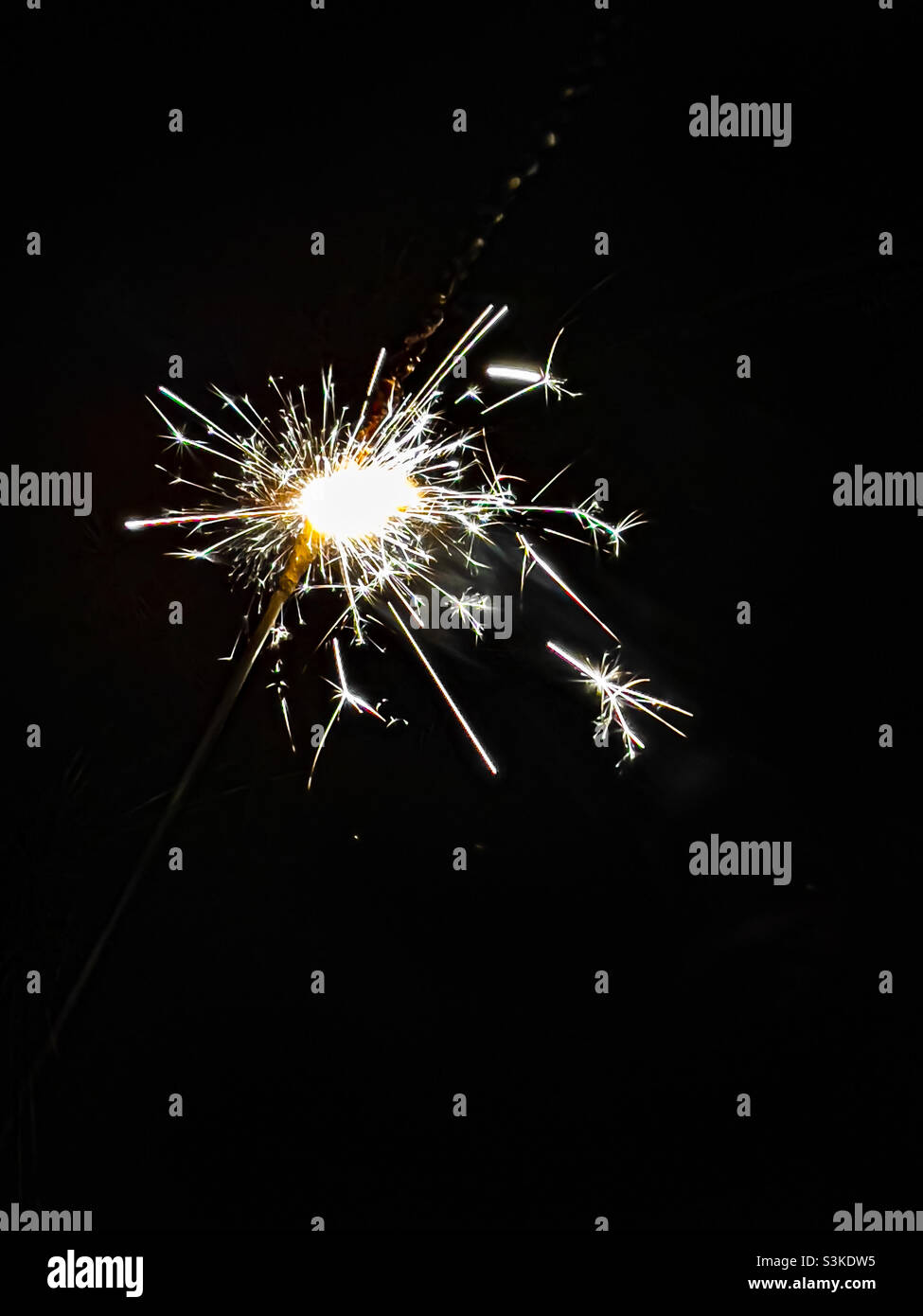 Sparklers at Diwali celebration - Smartphone Captured Stock Image