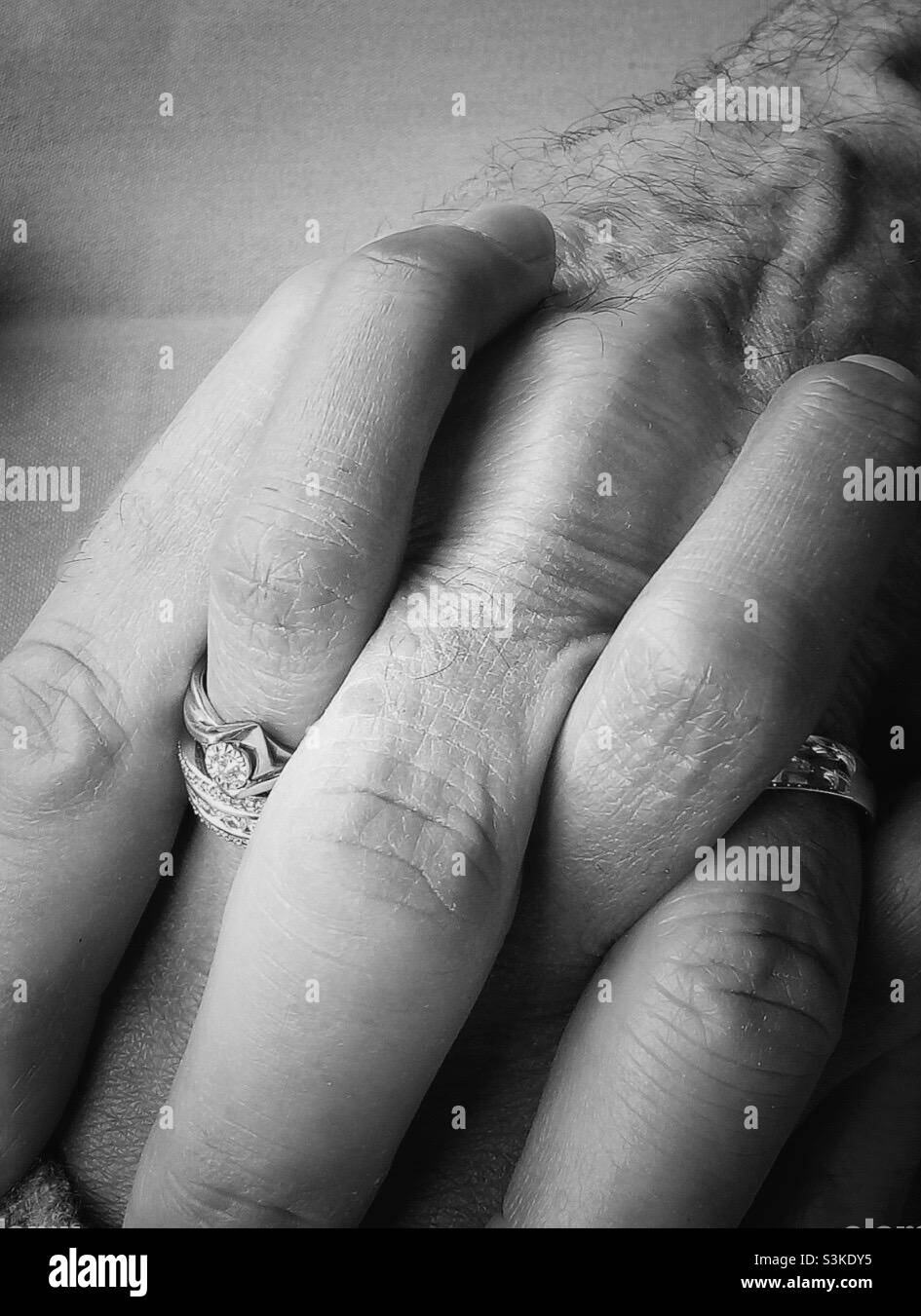 Couple holding hands in black and white Stock Photo Alamy
