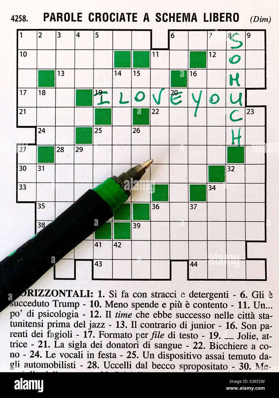 Crossword puzzle I love you so much Stock Photo Alamy Crossword puzzle I love you so much Stock Photo Alamy