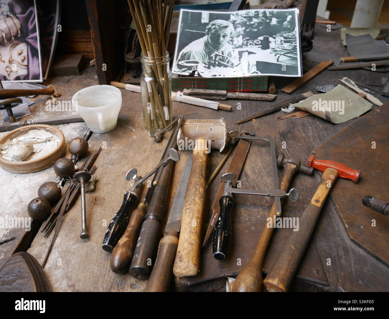 Jewelry making tools exhibition at Birmingham Jewellery Museum in