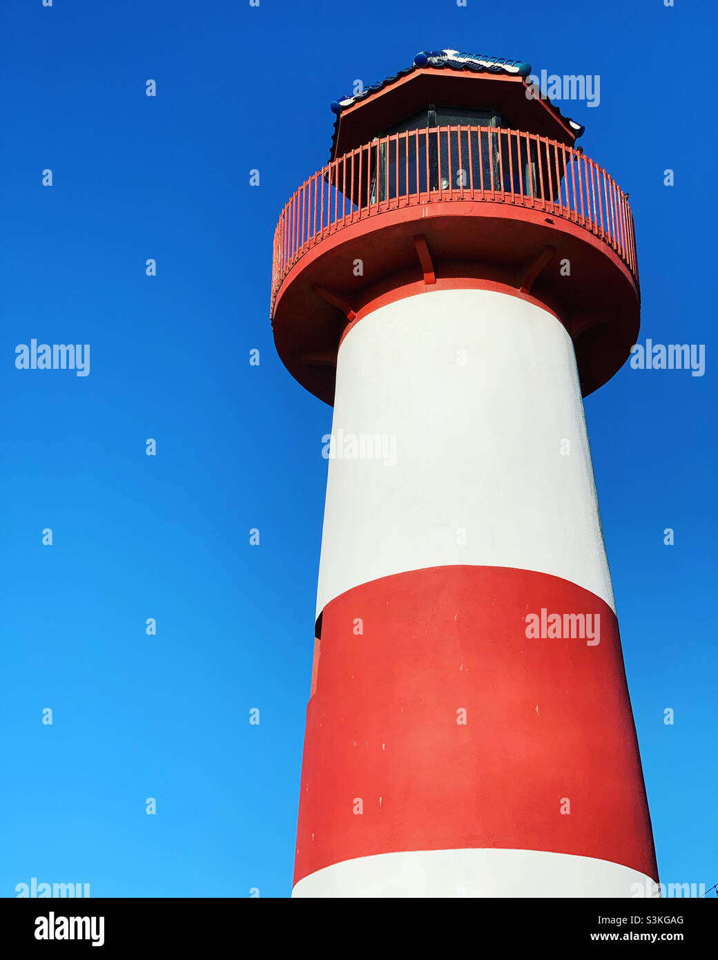 Lighthouse, Oceanside Harbor, Oceanside, San Diego County, California, United States, North America - Smartphone Captured Stock Image
