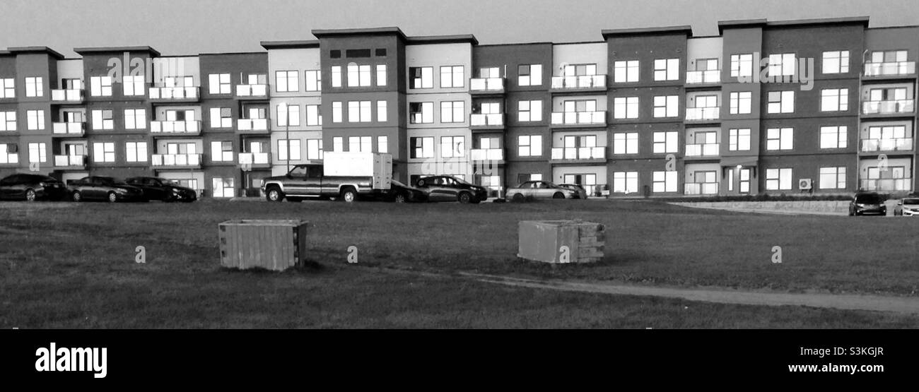 Apartment complex, new construction with a water view Stock Photo Alamy