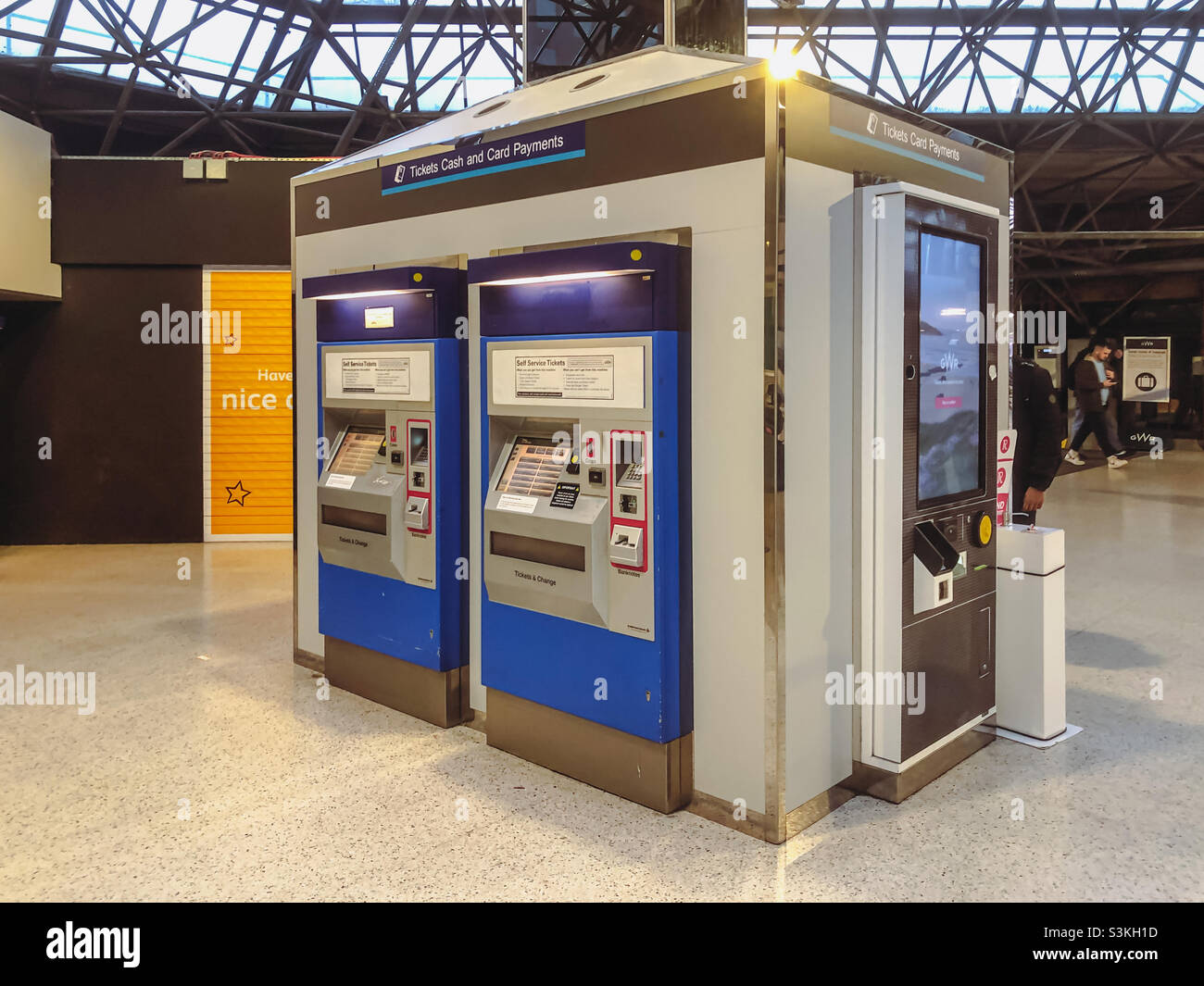 Self service ticket machines at Reading Railway Station. - Smartphone Captured Stock Image