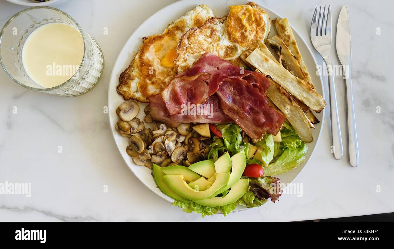 Sunday brunch British breakfast style - Smartphone Captured Stock Image