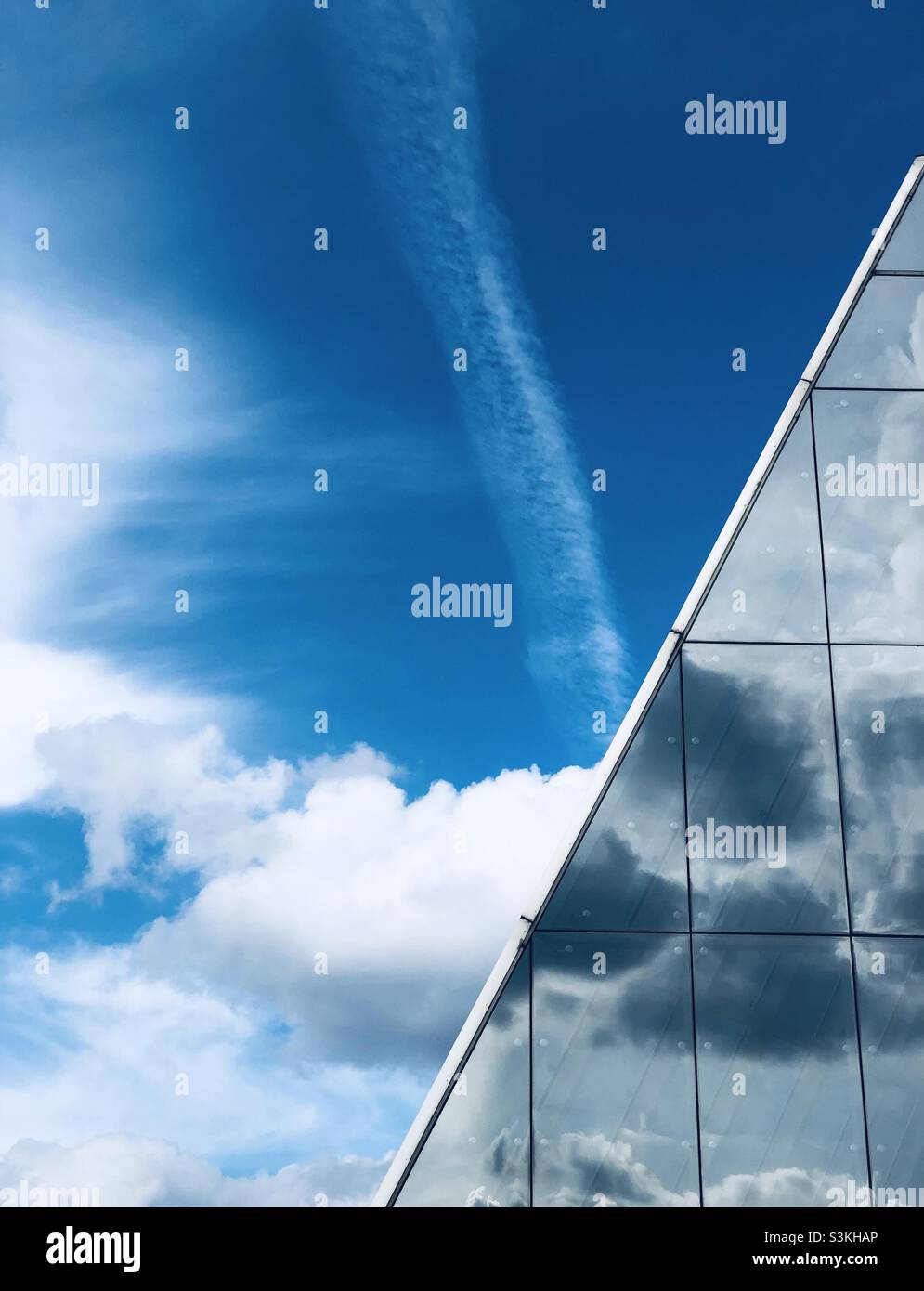 Clouds in the mirror - Smartphone Captured Stock Image