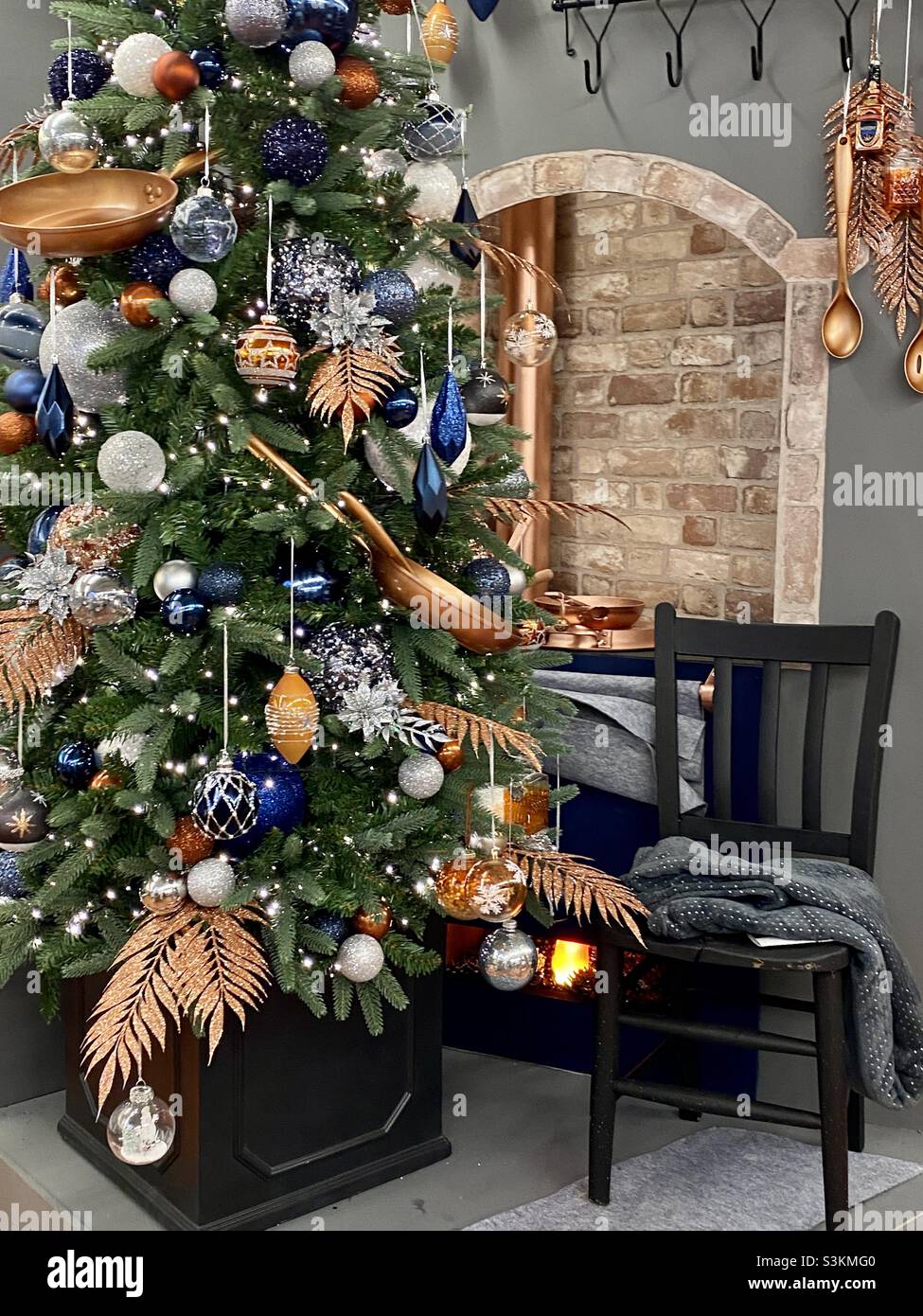 Christmas tree decorated with kitchen utensils Stock Photo Alamy