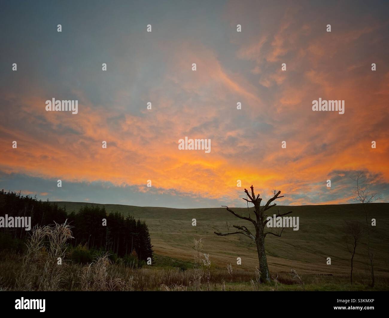 A photograph of sunrise at Pen y Fan mountain in South Wales - Smartphone Captured Stock Image