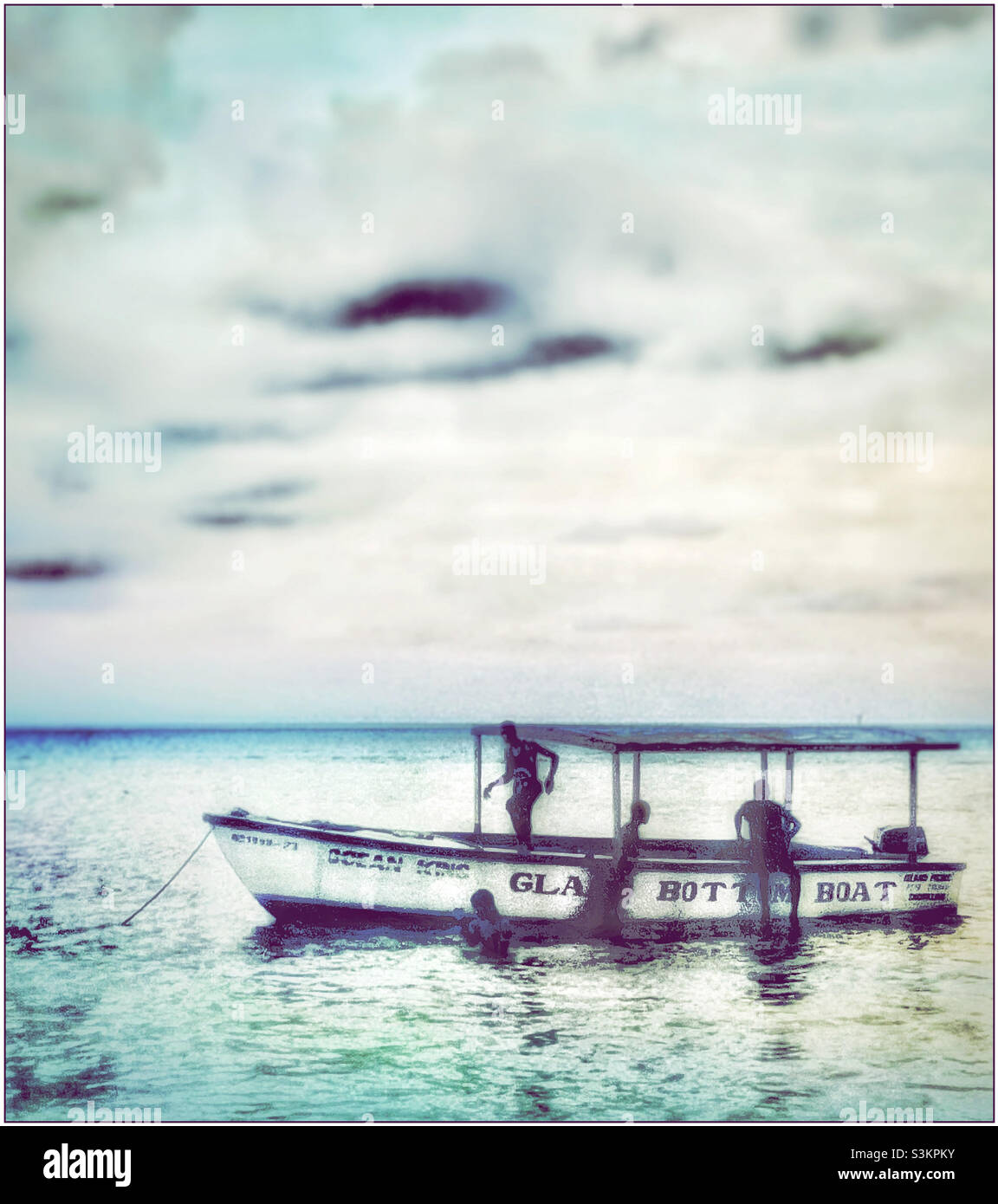 The Glass Bottom Boat, Negril Jamaica Stock Photo Alamy