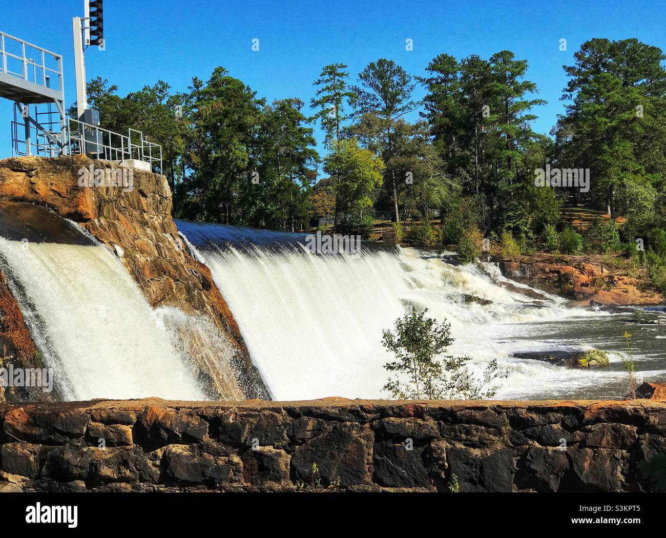 Towaliga River dam at High Falls State Park in High Falls USA