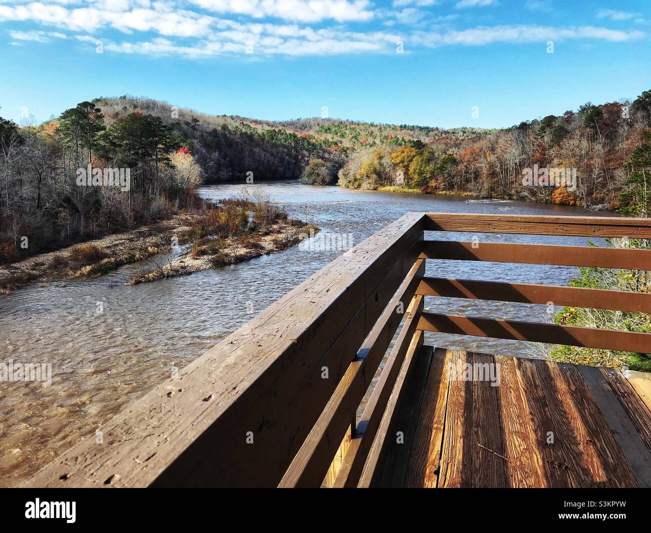 Overlook with a scenic view of the Flint River at Sprewell Bluff Park