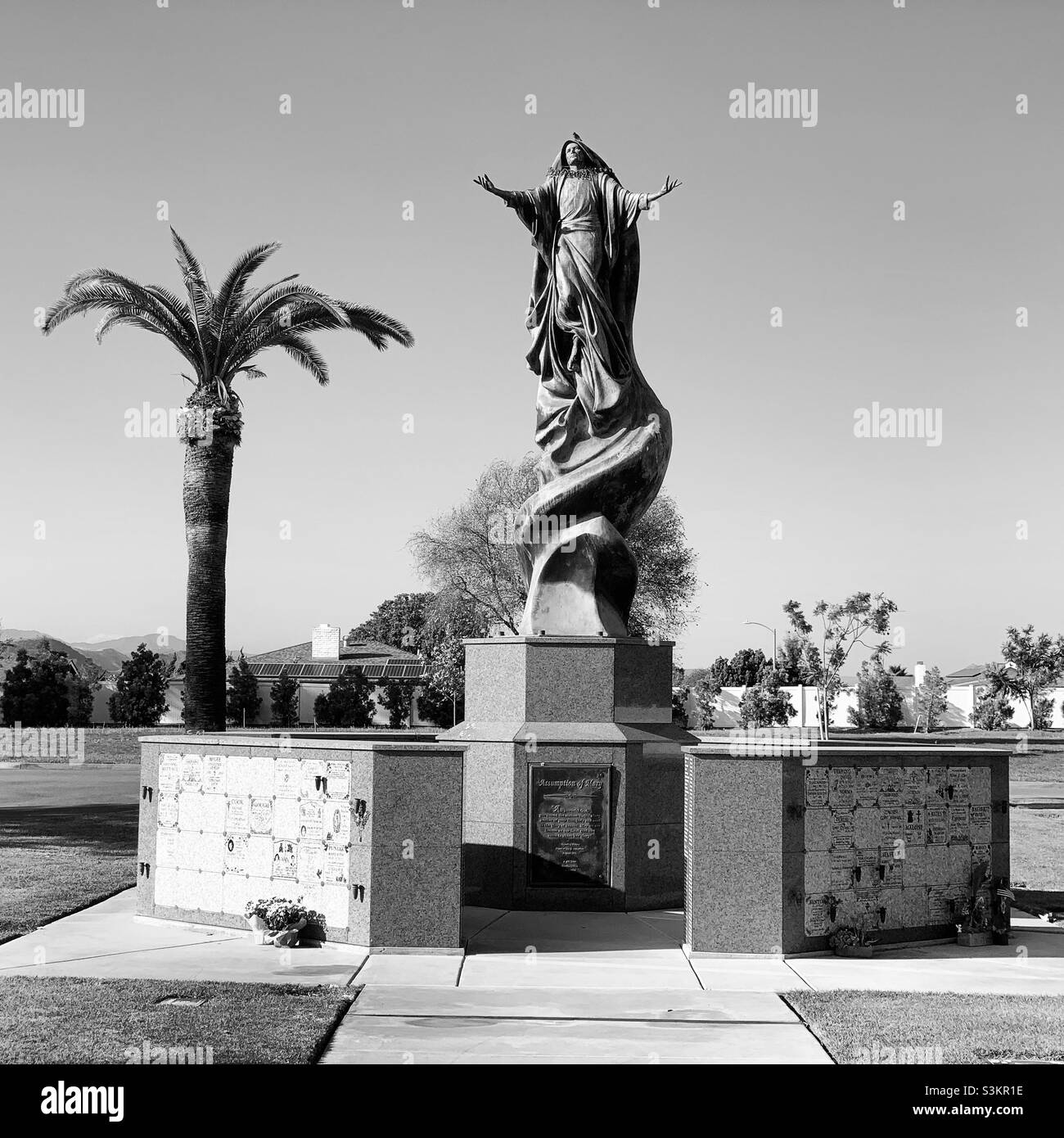 Assumption of Mary, Mission San Luis Rey Cemetery, Oceanside, San Diego County, California, United States, North America - Smartphone Captured Stock Image