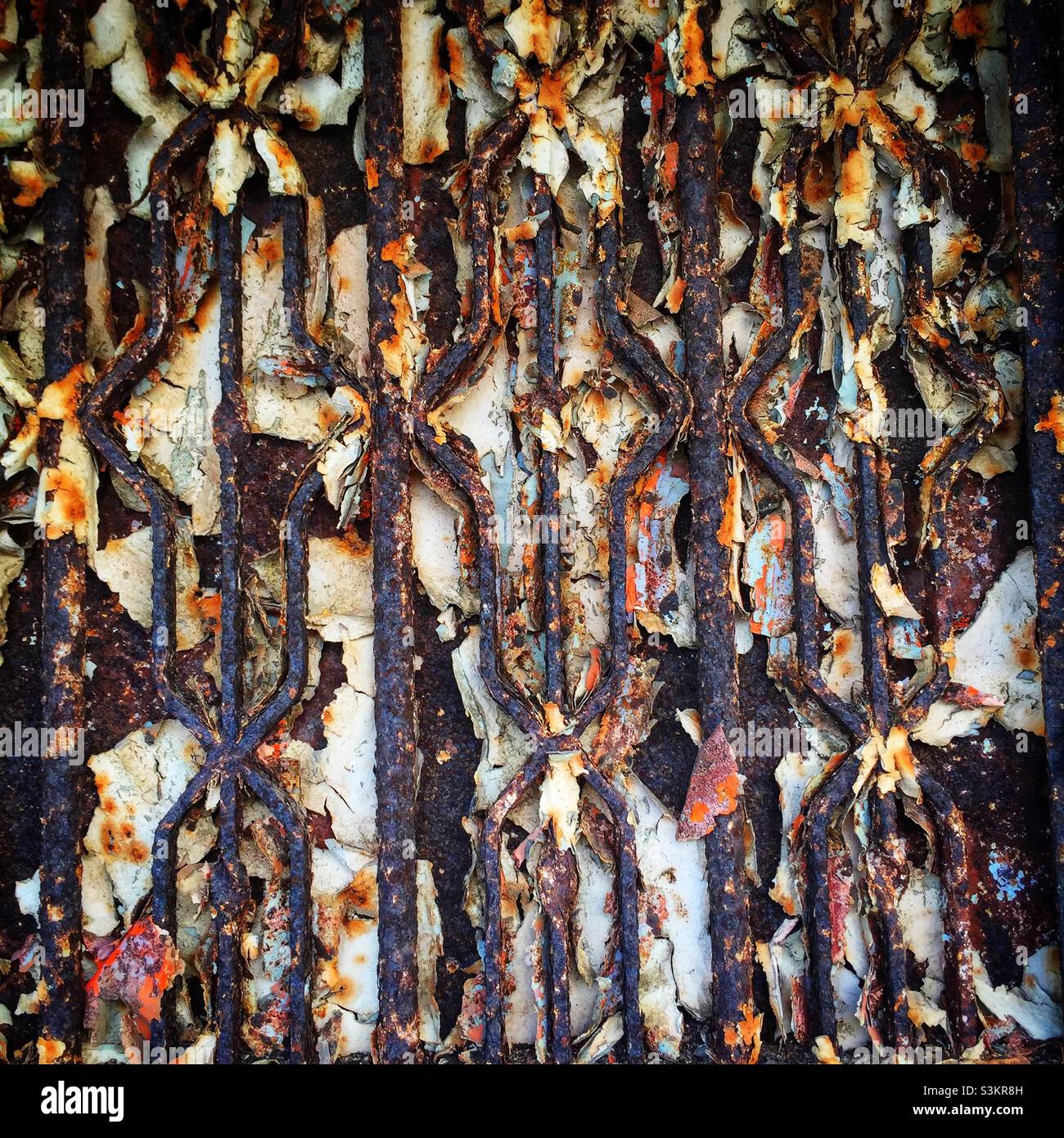 Detail of an iron gate, Tai O, Lantau Island, Hong Kong - Smartphone Captured Stock Image