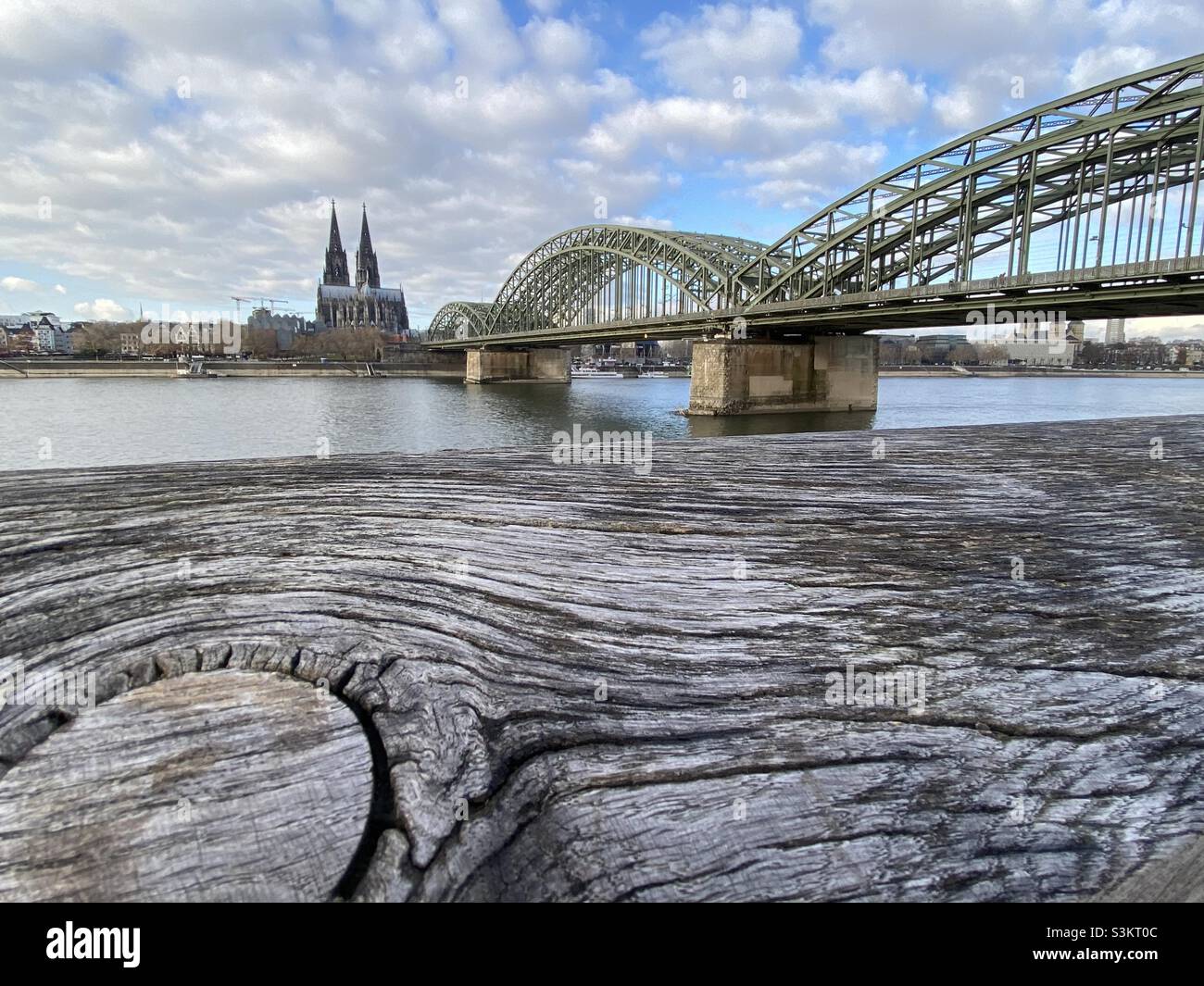 Köln Cathedral from the opposite bank of the Rhine - Smartphone Captured Stock Image
