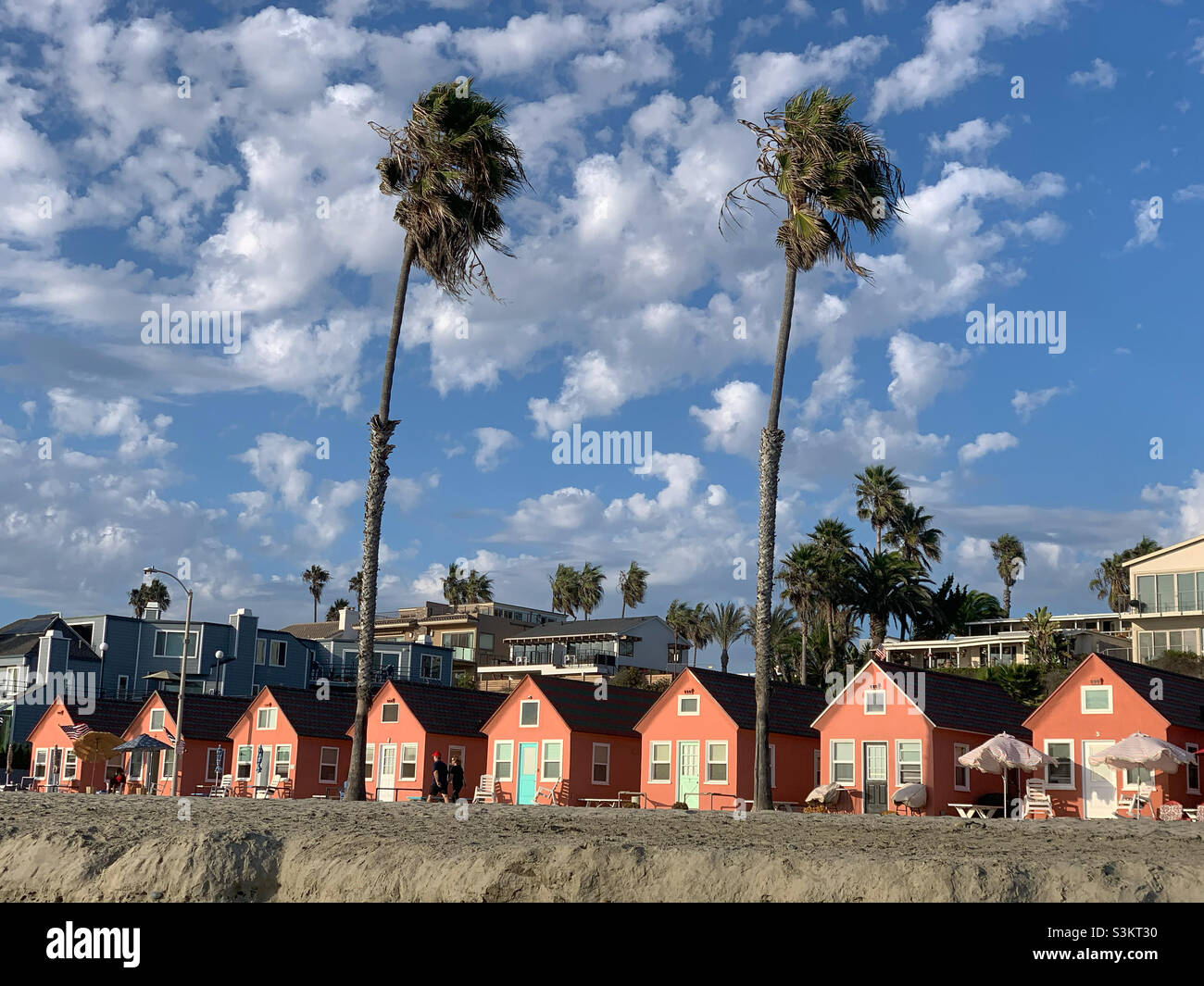 September, 2021, Roberts Cottages, Oceanside, San Diego County, California, United States, North America - Smartphone Captured Stock Image