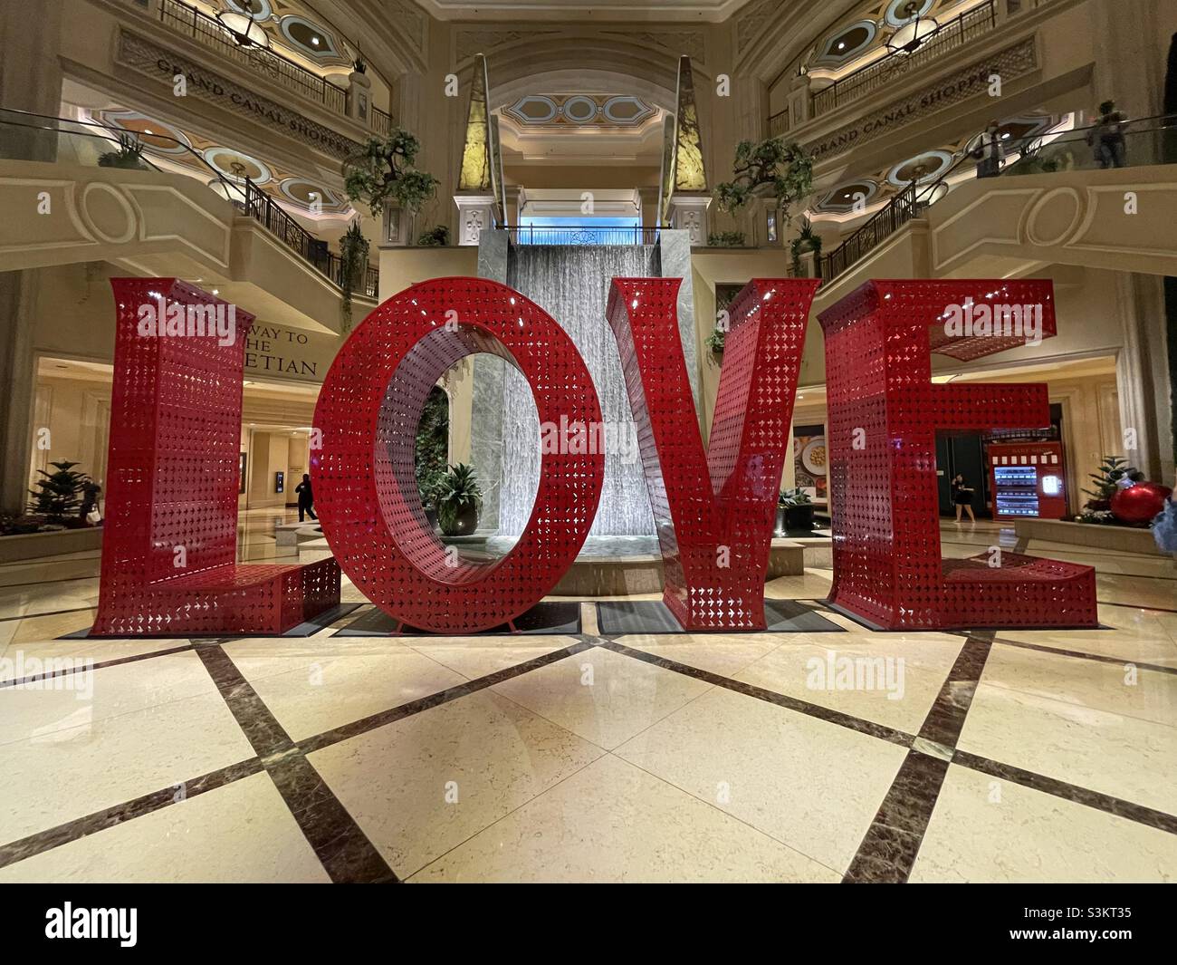 Love metal art in Palazzo Las Vegas Resort USA November 2021 Stock