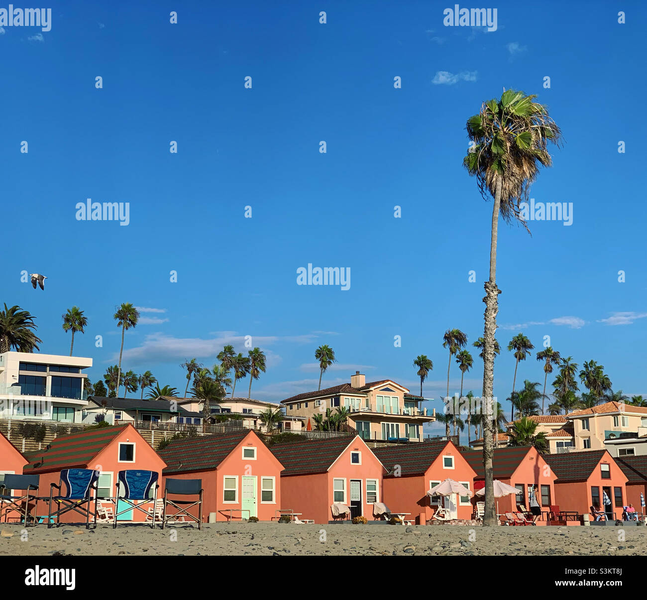 September, 2021, Roberts Cottages, Oceanside, San Diego County, California, United States, North America - Smartphone Captured Stock Image