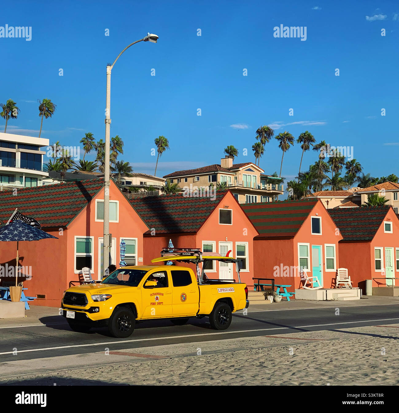 September, 2021, Roberts Cottages, Oceanside, San Diego County, California, United States, North America - Smartphone Captured Stock Image