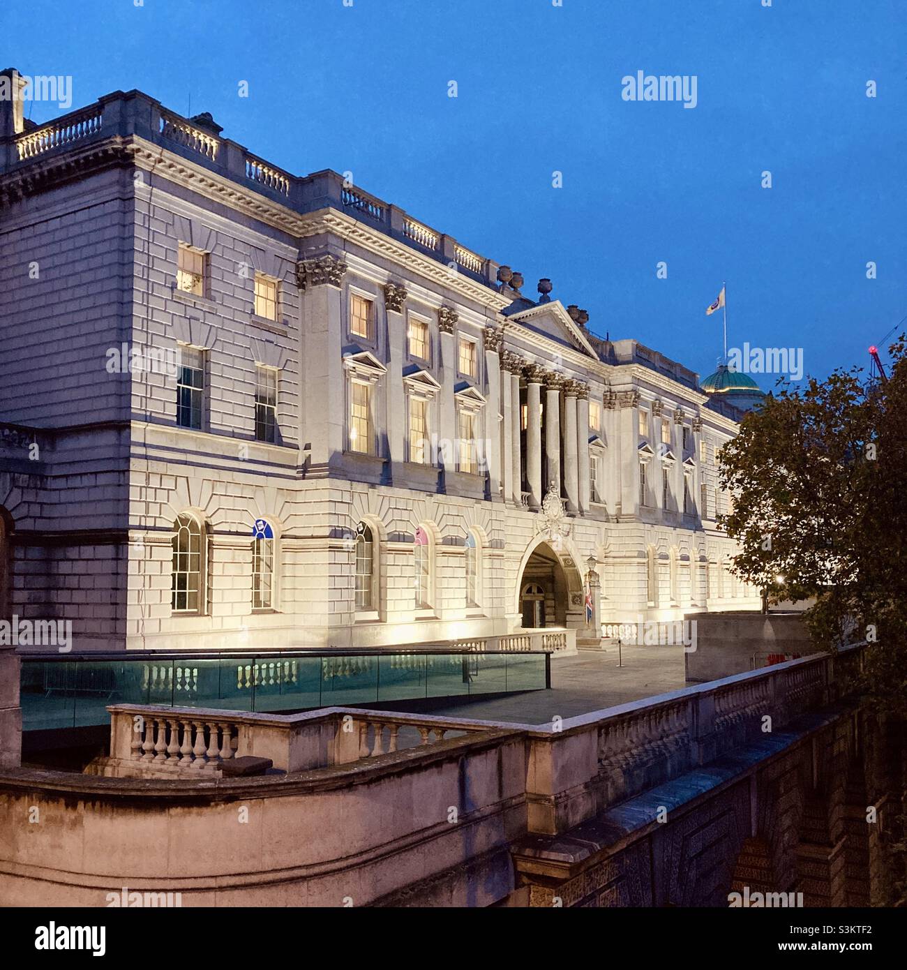 Somerset House, Northbank, London. Neoclassical architecture. Stock Photo