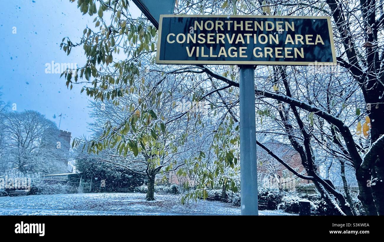 Snow Scene Northenden Manchester UK Stock Photo