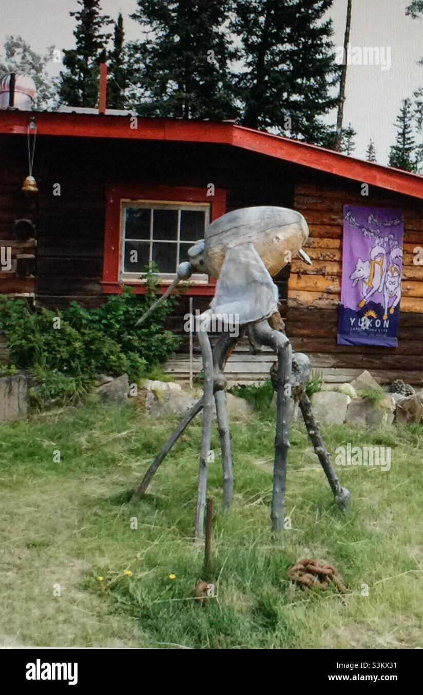 Yukon, Canada, World’s largest mosquito carving - Smartphone Captured Stock Image