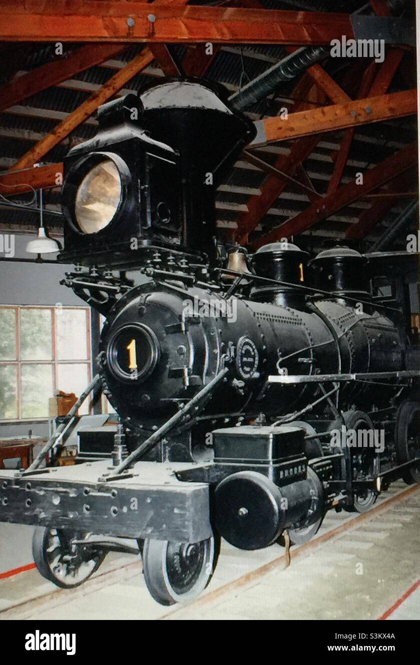 Yukon, Dawson City Museum, Historic steam engine, train, locomotive - Smartphone Captured Stock Image