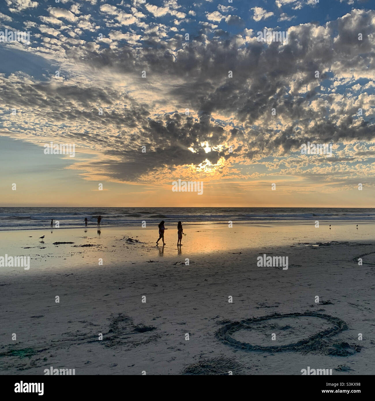 September, 2021, Oceanside City Beach, Oceanside, San Diego County, California, United States, North America - Smartphone Captured Stock Image