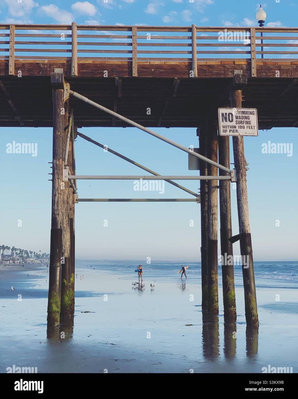 September, 2021, Oceanside Pier, Oceanside, San Diego County, California, United States, North America - Smartphone Captured Stock Image