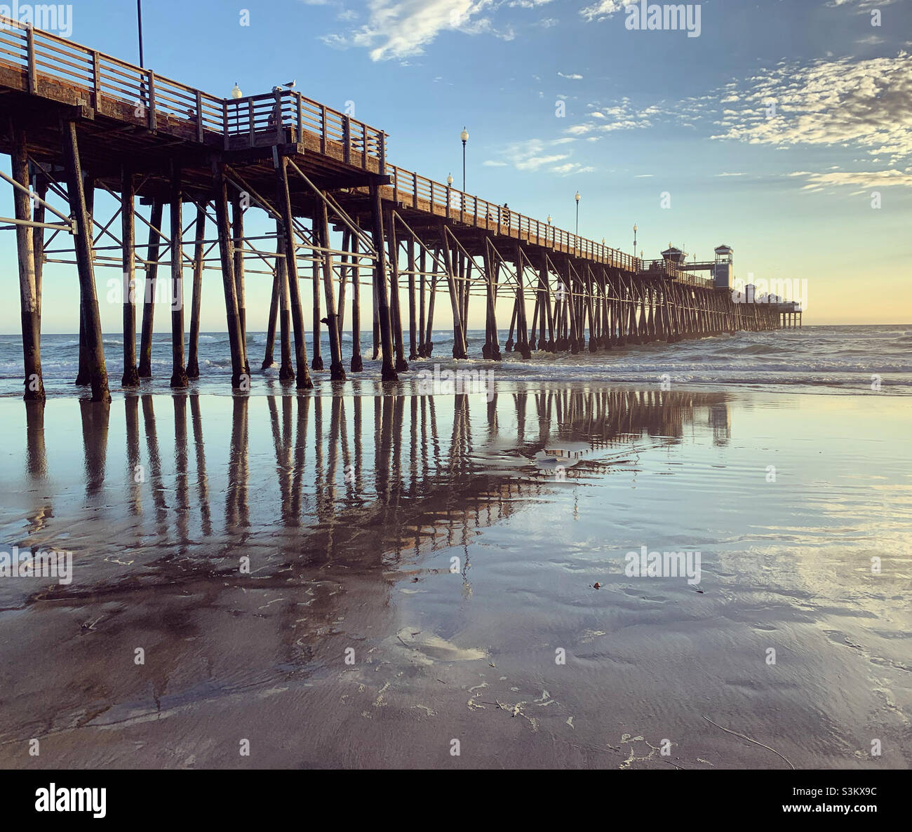 September, 2021, Oceanside Pier, Oceanside, San Diego County, California, United States, North America - Smartphone Captured Stock Image